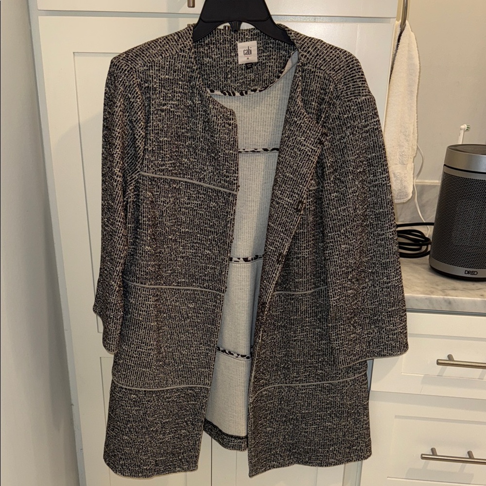 CAbi Black and White Textured Blazer